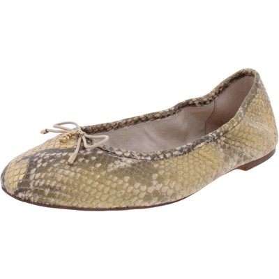 

Женские кожаные балетки Sam Edelman Felicia Gold 8,5 средний (B,M) BHFO 1565, Nude snake print leather, Felicia