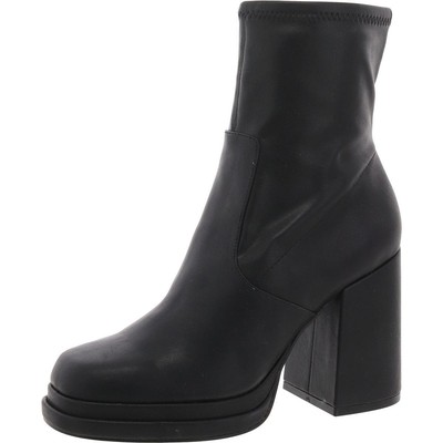 Steve Madden Womens Oppal Black Ankle Boots Shoes 6.5 Medium (B,M) BHFO 7264