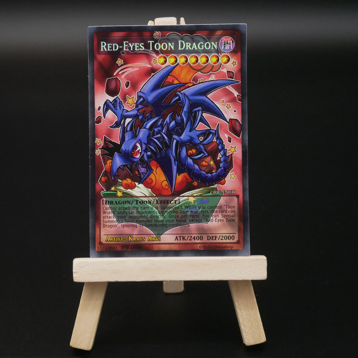 Yugioh ORICA Red-Eyes Toon Dragon (Holo) Full-Art Custom Rotäugiger Drache