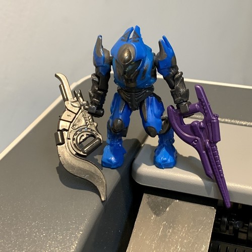 5x HALO MEGA BLOKS COVENANT BLUE ELITE ULTRA MINI FIGURE & 10 Guns 97202