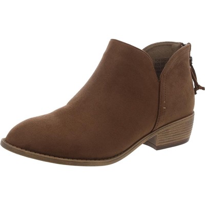 Женские коричневые ботильоны на плоской подошве из искусственной замши BHFO на блочном каблуке 8,5 см (B,M) 5716