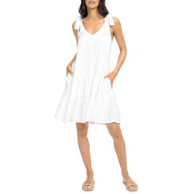 

Splendid Womens Carolina Белое ярусное мини-платье прямого кроя  BHFO 5850, Белый