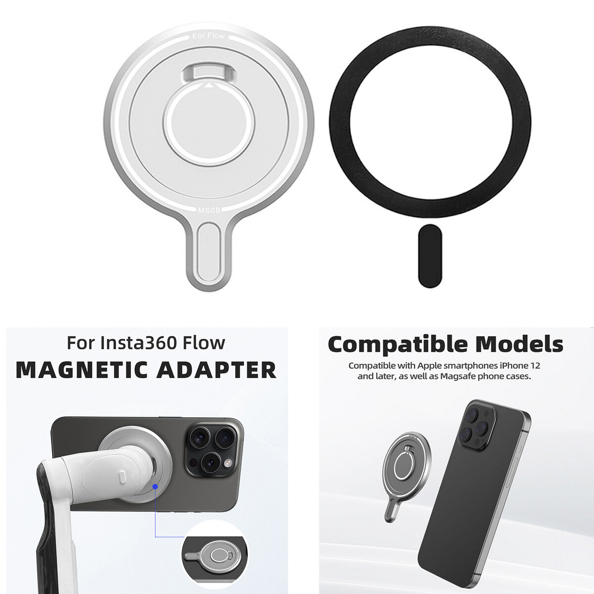 insta360 - Insta360 Flow magsafe adapter マグセーフアダプター Amazon | Taoricup Insta360 Flow Pro/Insta360 Flow 対応 磁気