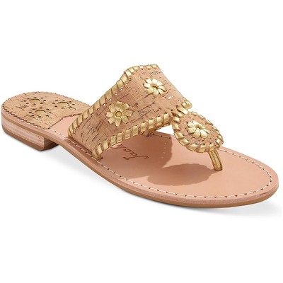 Jack Rogers Womens Jacks II Flat Sandal Thong Sandals 7.5 Medium (B,M) BHFO 4356