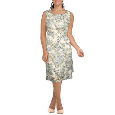 Связанная одежда Женское шифоновое платье-сорочка с цветочным рисунком цвета слоновой кости Plus 16W BHFO 8250