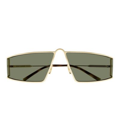 Pre-owned Saint Laurent Yves  Sl-606-004 Gold Sunglasses In Green