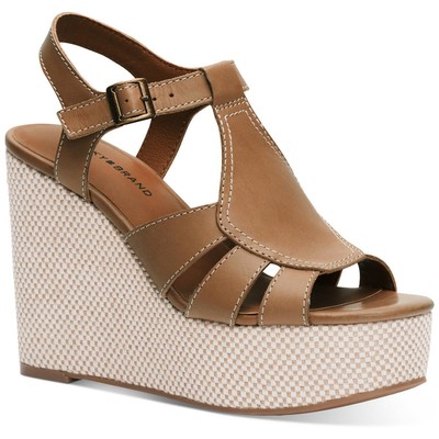Lucky Brand Womens Ressica Brown Wedge Sandals Shoes 10 Medium (B,M) BHFO 7872