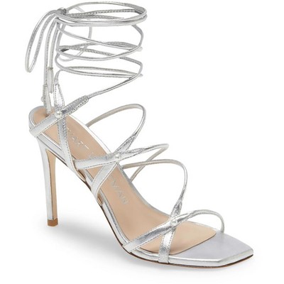Stuart Weitzman / женские туфли на высоком каблуке Astrid Silver из кожи 7 средних (B,M) BHFO 6436