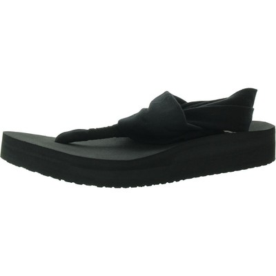 Sanuk Womens Sling Midform Black Slide Sandals Shoes 8 Medium (B,M) BHFO 0030