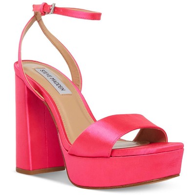 

Женские розовые босоножки на каблуке Steve Madden Lessa 8,5 средний (B,M) BHFO 1188, Pink satin