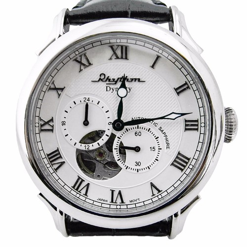 Pre-owned Rhythm A1509l01 Automatic Men's Wrist Watch 44x52mm Case Sapphire Crystal Lens