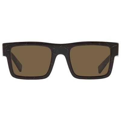 Pre-owned Prada Dark Brown Rectangular Men's Sunglasses Pr 19ws 19d01t 52 Pr 19ws 19d01t