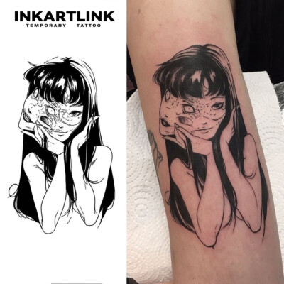 INKARTLINK 2 piece Anime Girl semi-permanent temporary waterproof tattoo