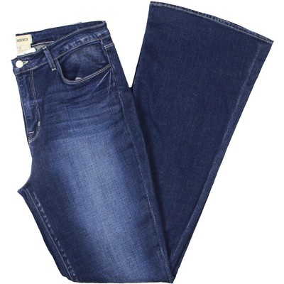 Джинсы-клеш LAgence Womens Bell Blue с высокой посадкой, расклешенные джинсы средней стирки 32 BHFO 8939