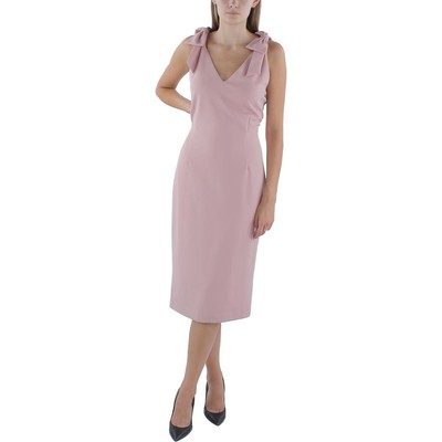 Ava + Esme Womens Pink V Neck Sleeveless Mid Calf Bodycon Dress XL BHFO 6441