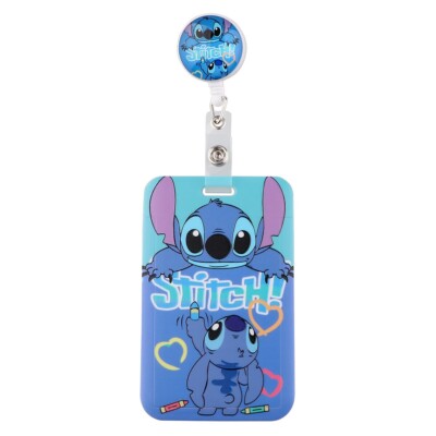 Stitch Lilo & Stitch Cartoon Character Blue Clip On Retractable Badge ID Holder