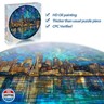 Bgraamiens 1000 Piece Jigsaw Puzzles for Adults – Seattle Skyline at Night – Stained Glass Style Cityscape with Moonlit Reflection – Artistic Urban Gift Challenge