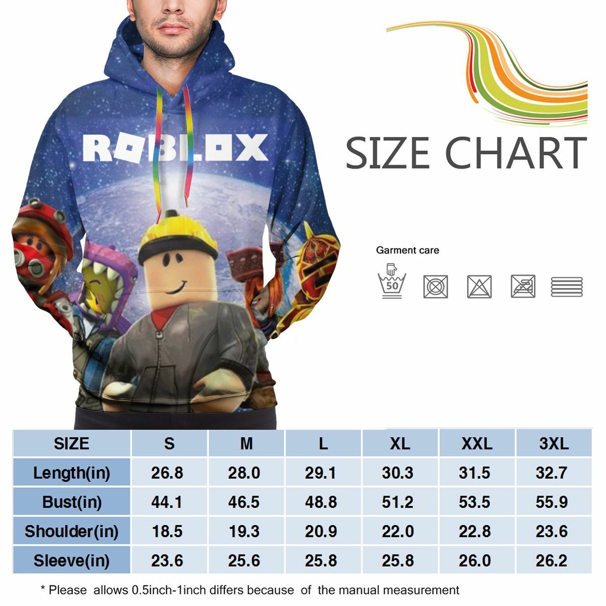 Roblox Mens Hoodie Pullover Sweatshirt Funny Cartoon Jumper - roblox mens hoodie pullover sweatshirt funny cartoon jumper