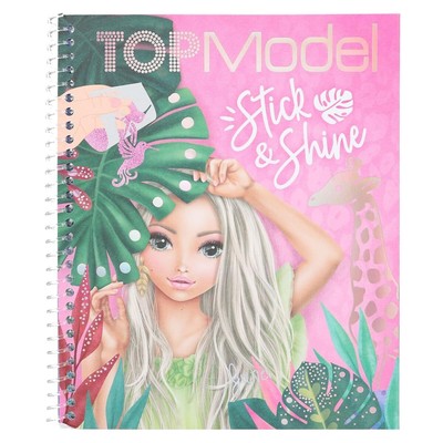 Depesche TOPModel 12470 Colouring Book Stick & Shine, 24 Pages with Great Motifs