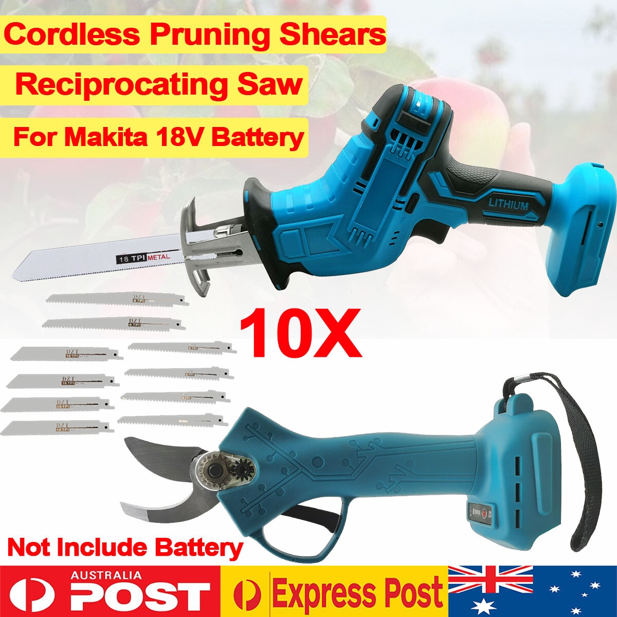 Cordless Reciprocating Saw 30mm Pruning Shears Scissor For Makita 18V