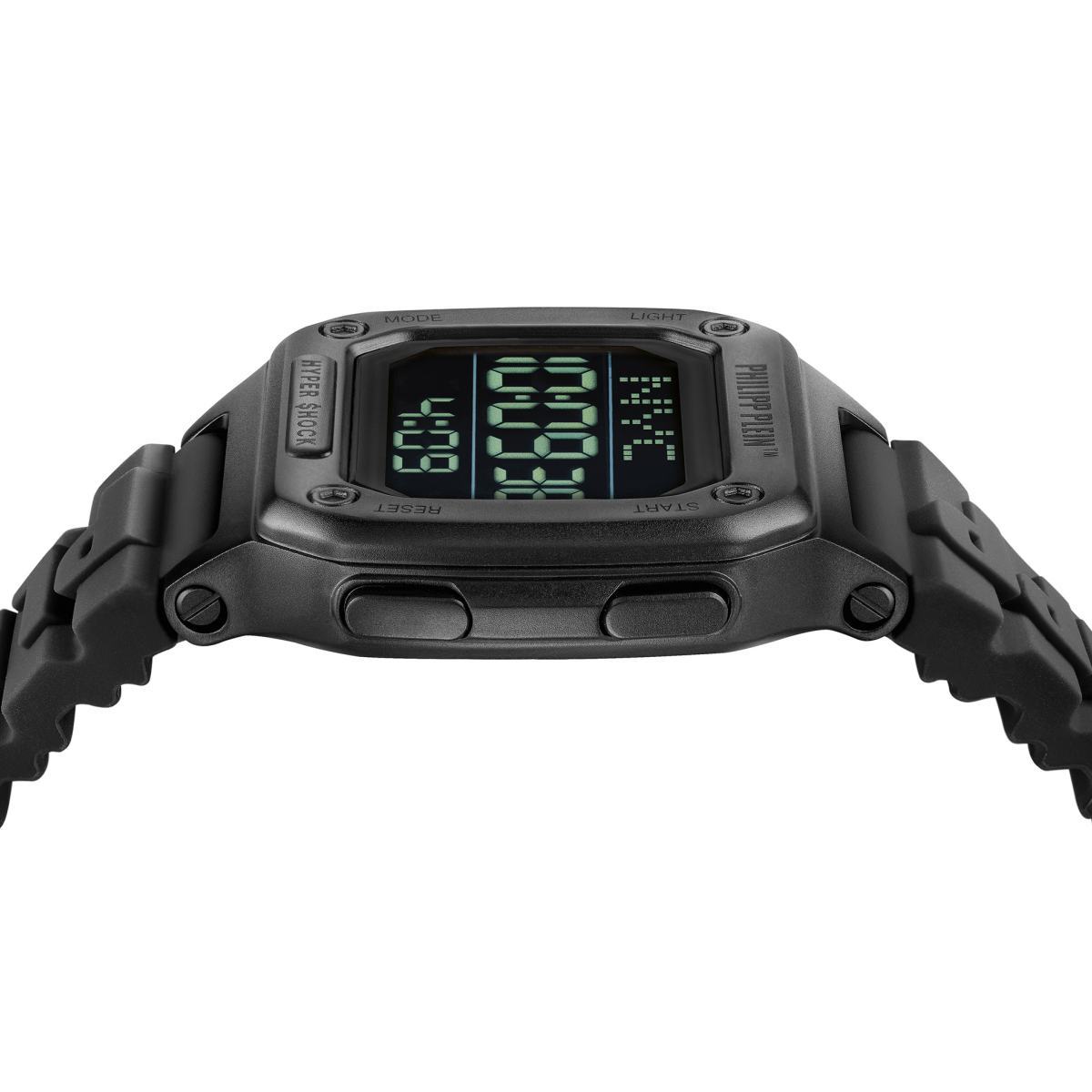 Pre-owned Philipp Plein Men's Watch Digital Quartz Hyper Shock Black Pwhaa0221 Silicone