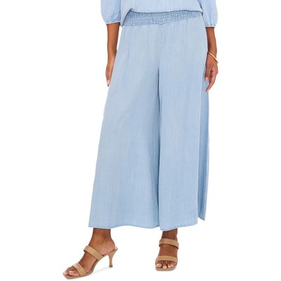 Sam and Jess Womens Blue Smocked Waist Wide Leg Wide Leg Pants XL BHFO 8026