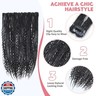 24 Inch Clip in Dreadlock Hair Extensions 10Clips 40 Strands Mixed Synthetic Dreads Extensions for Women,Handmade Soft Straight Boho Wavy Dreads,Black