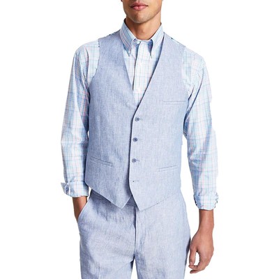

Мужской льняной жилет Bar III Slim Fit, раздельный жилет BHFO 8225, Синий