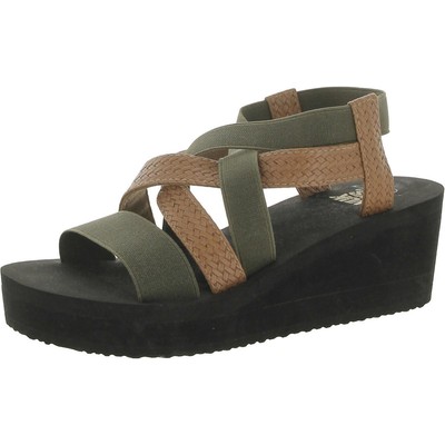 Женские босоножки на танкетке TERRI TERRA TURF зеленого цвета Muk Luks 7 Medium (B,M) BHFO 1751