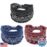 K-Elewon 3 Pack Women Wide Elastic Head Wrap Headband Sports yoga Hair Band (3 Pack(A15))