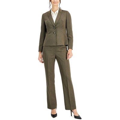 Женский коричневый брючный костюм Le Suit Professional Business 2 PC 4 BHFO 0031