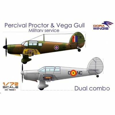 1/72 Dora Wings DW7202D Percival Proctor & Vega Gull 2 model kits