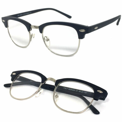 1 or 2 Pairs Small Browline Horned Rim  Full Lens Reading Glasses Clear Lens