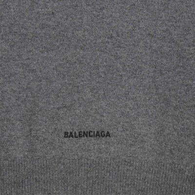Pre-owned Balenciaga Ladies Anthracite Logo Embroidered Sweater In Gray