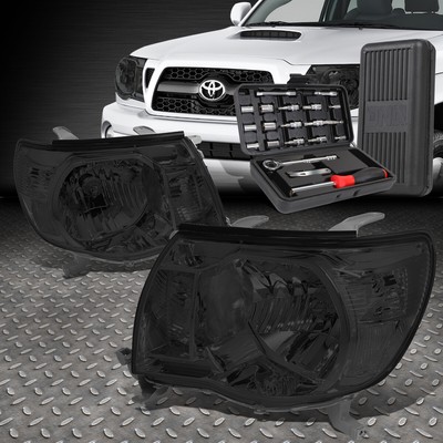 ДЛЯ 05-11 TOYOTA TACOMA ДЫМЧАТЫЙ КОРПУС ПРОЗРАЧНАЯ УГЛОВАЯ ФАРА ГОЛОВНОГО ФОНАРЯ + НАБОР ИНСТРУМЕНТОВ