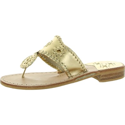 Женские сандалии Jack Rogers Jacks Flat Sandals Gold Slide Sandals 10 Medium (B,M) 5675