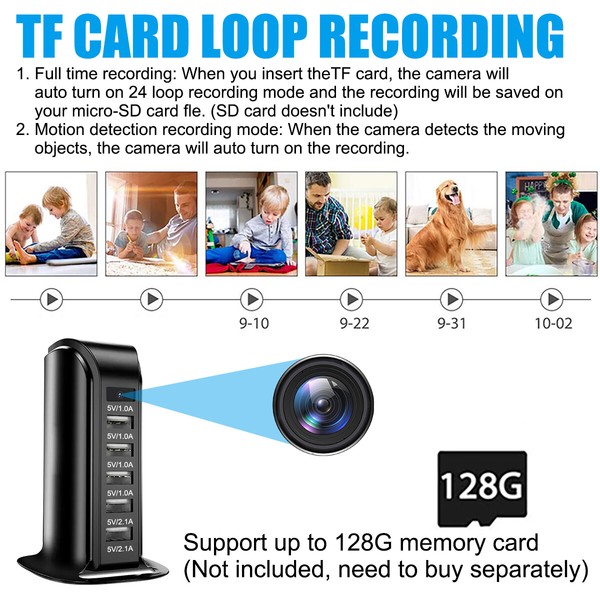 Hidden HD Wifi Camera Motion Detection Home Security Nanny Cam USB Charger Type~ - Image 8