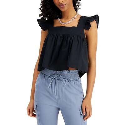 

Женская черная блузка с рюшами и укороченным топом Leyden  BHFO 5745, Черный