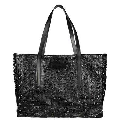 Pre-owned Jimmy Choo Pimlico/s Star-embossed Tote Bag Pimlico/s Lcu Black/gunmetal In Multi