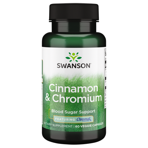 Swanson Cinnamon and Chromium - содержит 60 растительных капсул Chromax
