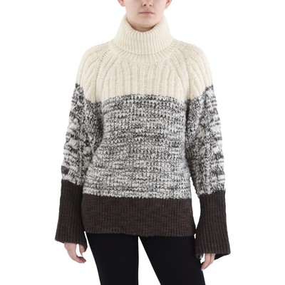 3.1 Phillip Lim Womens Ivory Wool Ribbed Mock Turtleneck Sweater L BHFO 8179