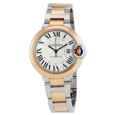 Pre-owned Cartier Ballon Bleu Automatic Silver Dial Ladies Watch W2bb0032