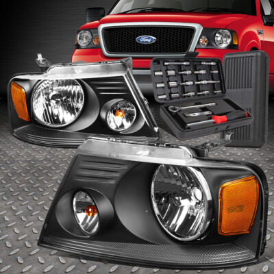 ДЛЯ 04-08 FORD F150 LINCOLN MARK LT ЧЕРНЫЙ КОРПУС БОКОВАЯ ФАРА ЯНТАРНОГО ЦВЕТА + НАБОР ИНСТРУМЕНТОВ