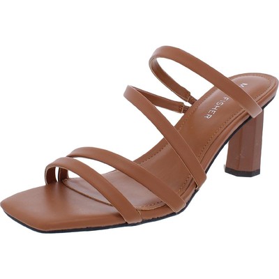 Marc Fisher Womens Kristin Faux Leather Slip On Strappy Sandals Shoes BHFO 8016