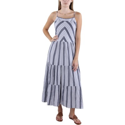 Великолепный женский серый повседневный дневной сарафан в полоску L BHFO 8823