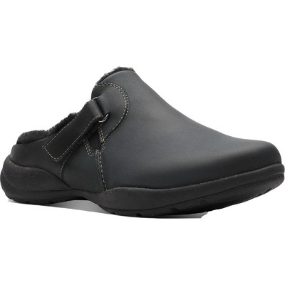 

Черные кожаные сабо Clarks Womens Roseville Clog 12 Medium (B,M) BHFO 7933, Black leather