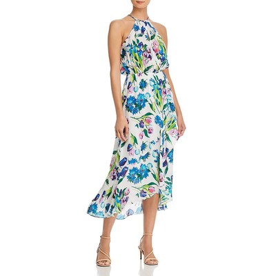Женское платье Parker Womens Dottie из белой шелковой смеси с цветочным рисунком на бретелях S BHFO 5478