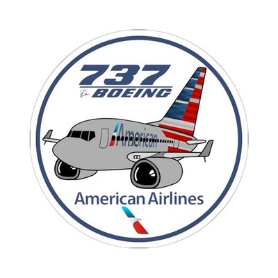 American Airlines AA AAL Boeing B737 B 737 Pudgy Kiss-Cut Sticker Decal