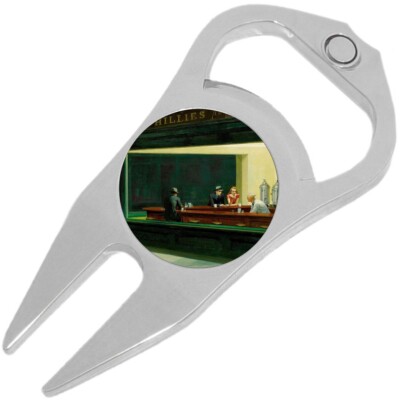 Bar Scene Painting Golf Ball Marker Divot Repair Tool Bottle Opener