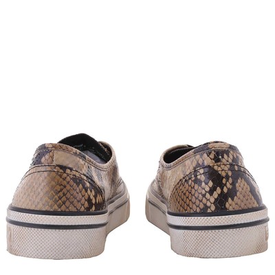 Pre-owned Bally Lyder Snakeskin-effect Low-top Sneakers In Check Description